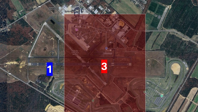 a map of Millville Airport