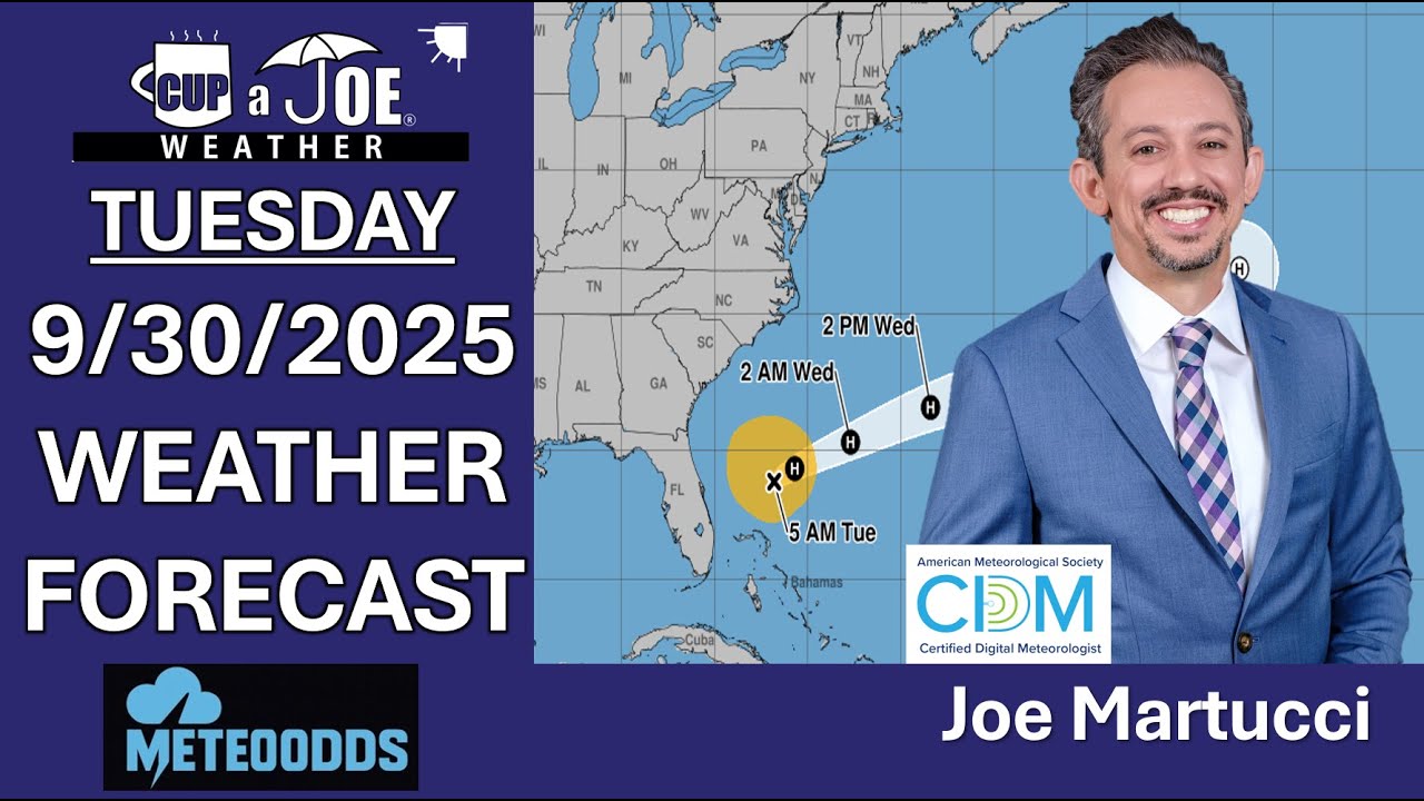 Dry on land, ROUGH ocean, thanks to Imelda | Tuesday, 9/30/2025 NJ Forecast