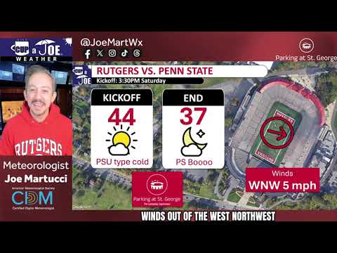 🏈🔴Rutgers vs. Penn State 2025 Football Weather Forecast: CHILLY!