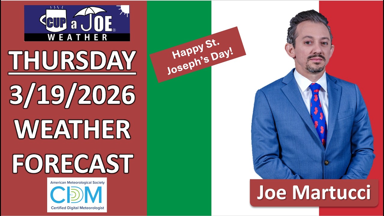 Happy ST. JOSEPH’S DAY! Cool now, warm for the weekend in NJ.