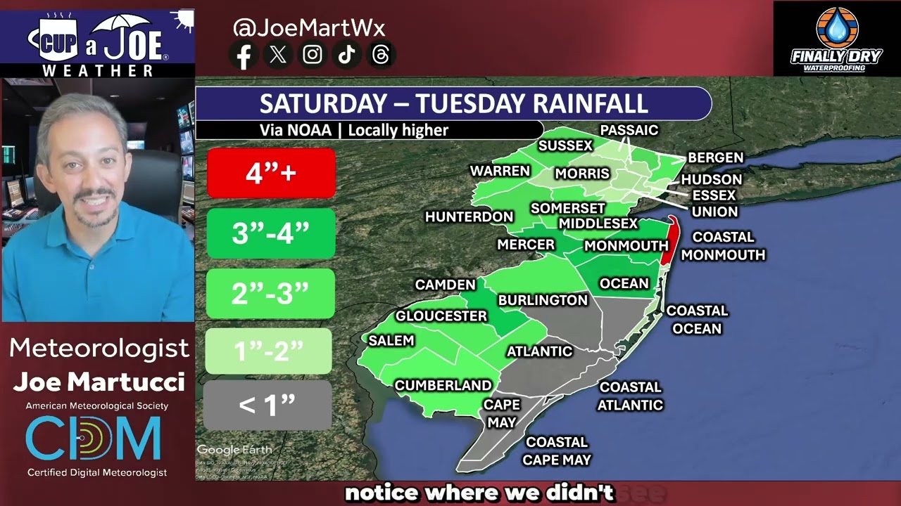Here’s how severe the flooding rain was Monday at the Jersey Shore