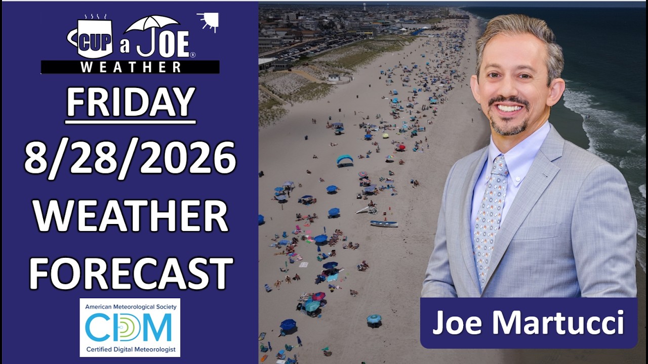 LBI on south sees most of the storms Friday. Weekend forecast will be an A!