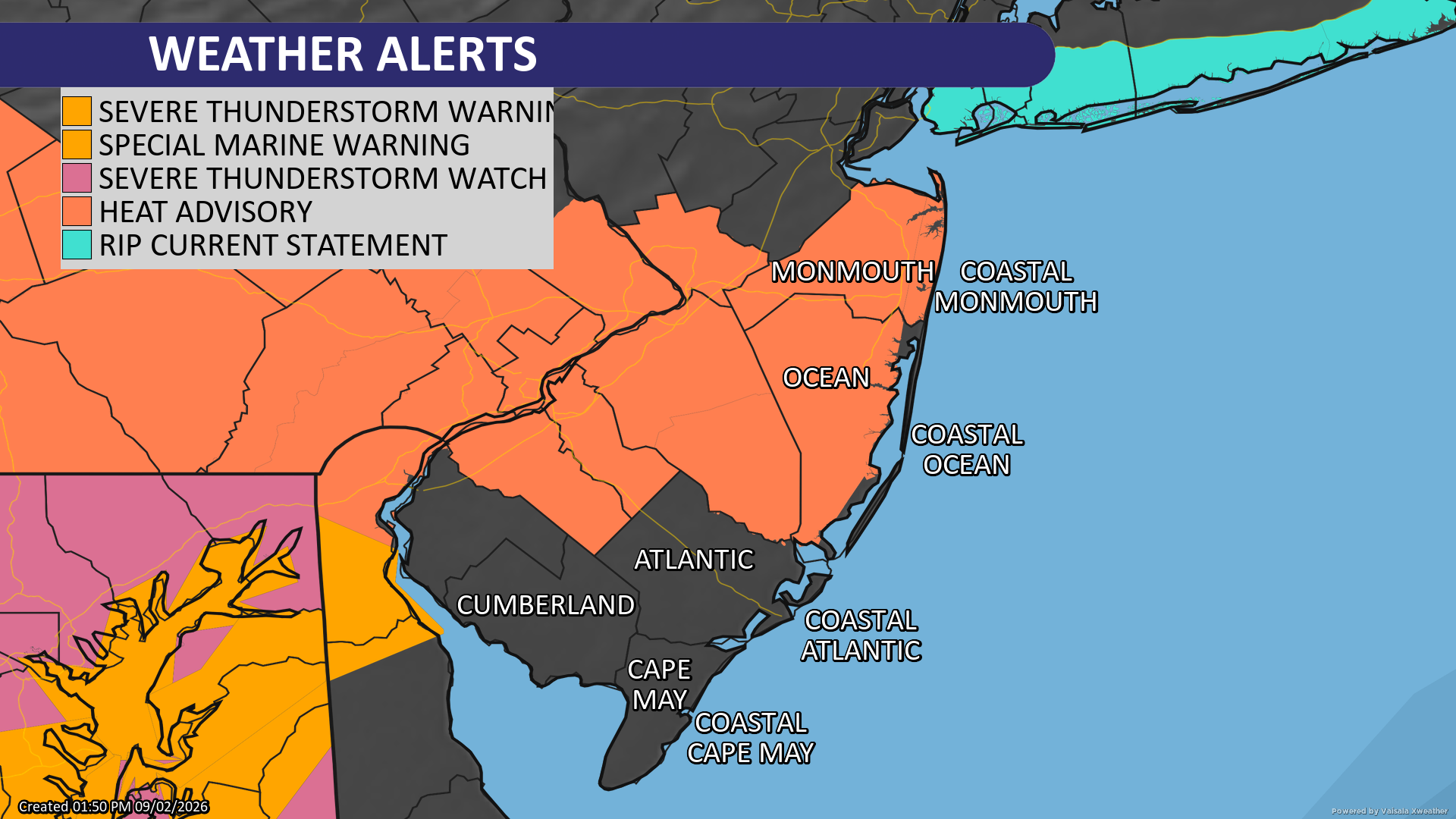 Local NOAA weather alerts