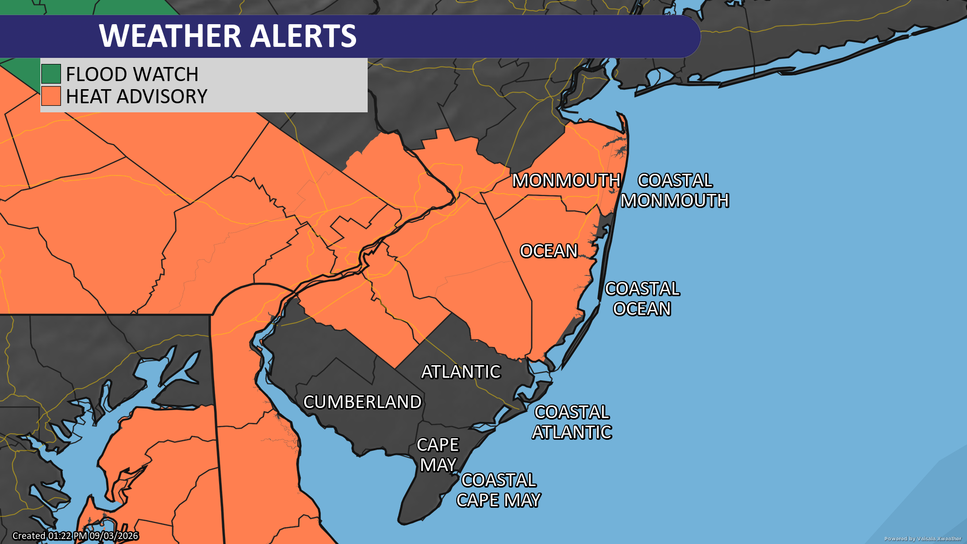 Local NOAA weather alerts