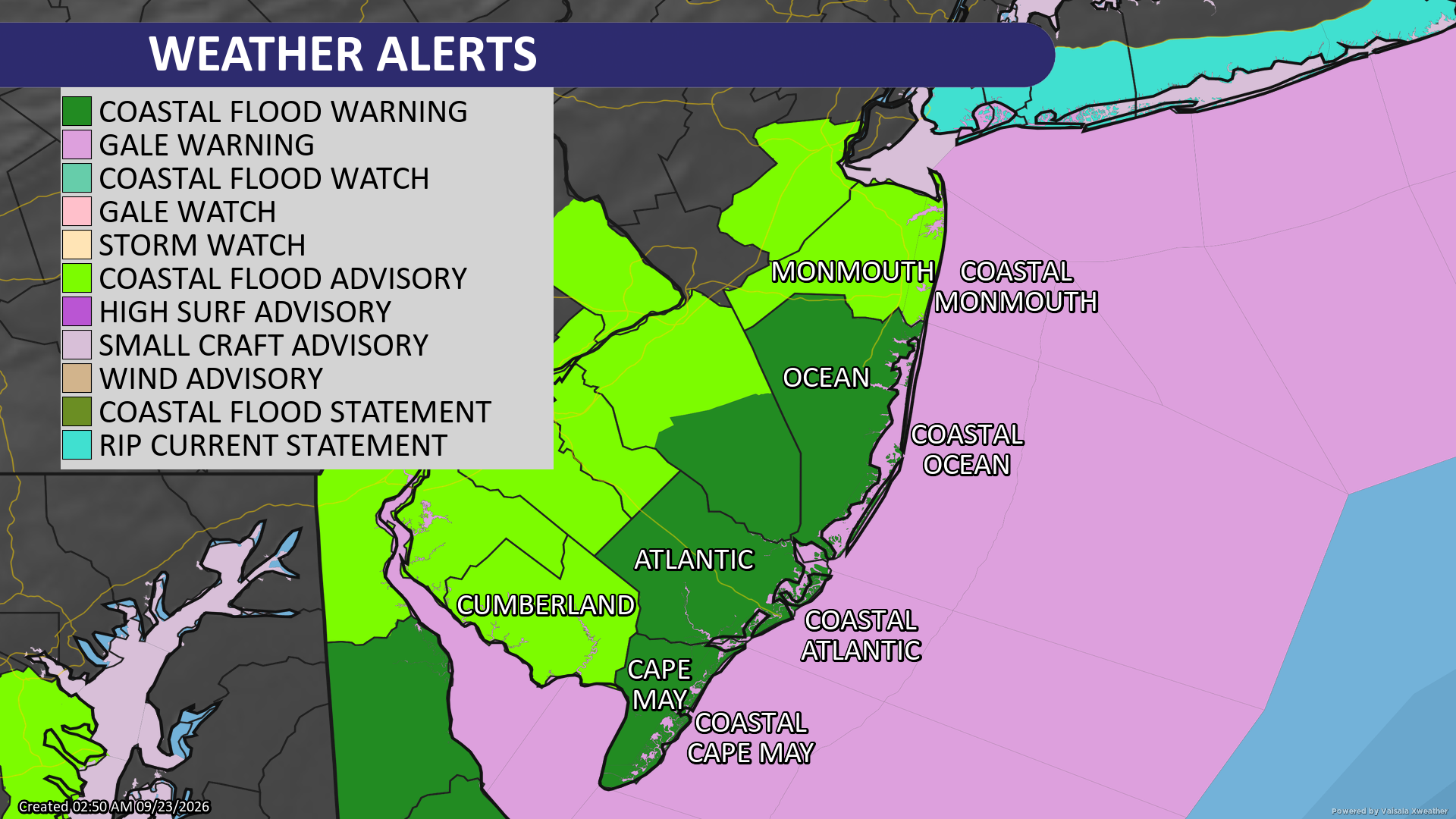Local NOAA weather alerts