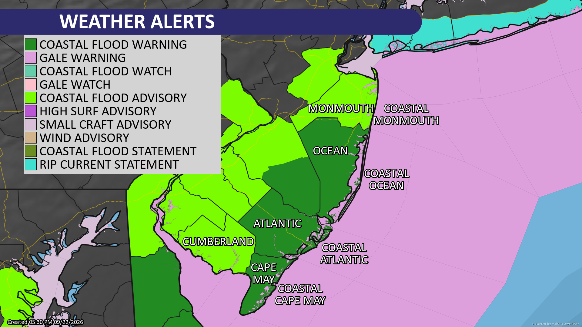 Local NOAA weather alerts