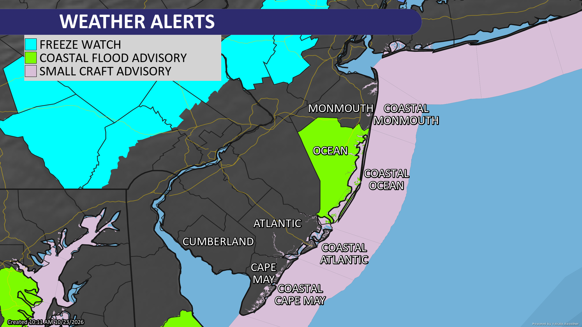 Local NOAA weather alerts