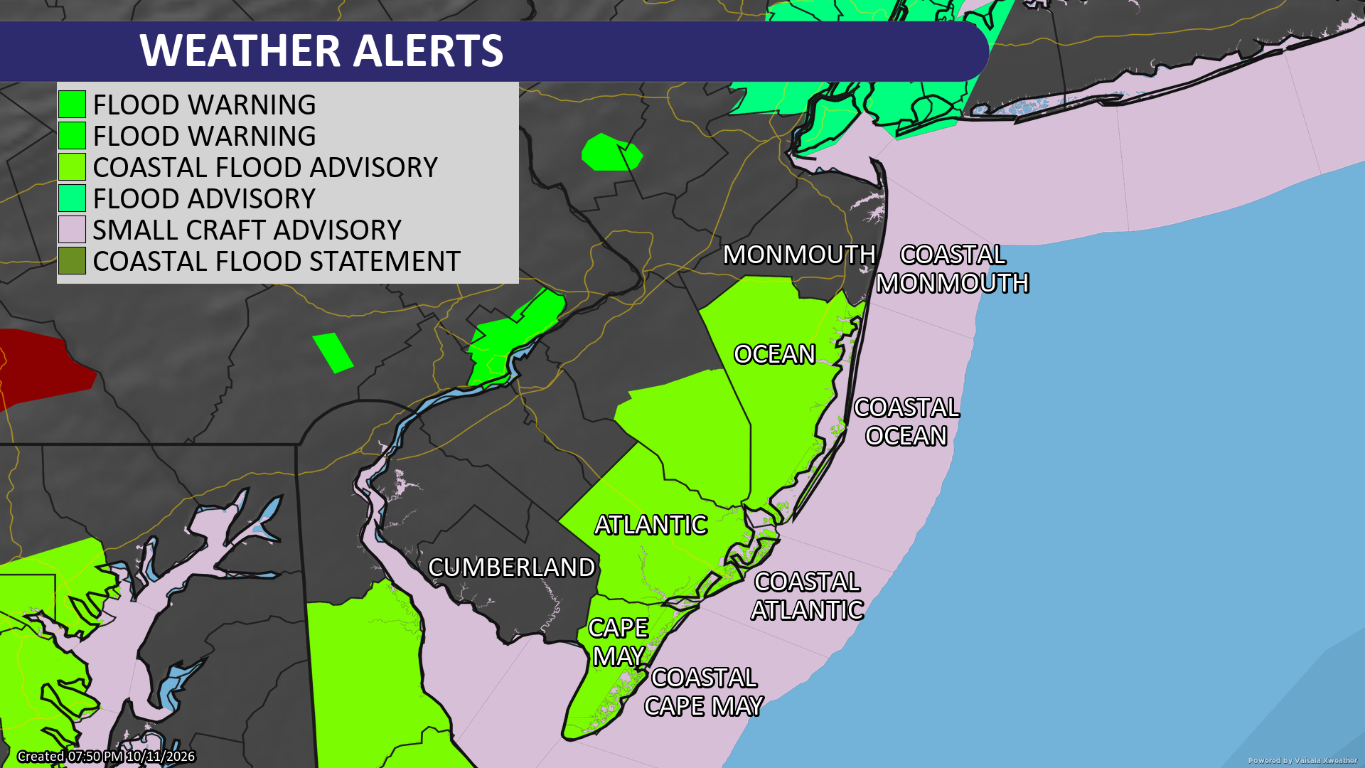 Local NOAA weather alerts