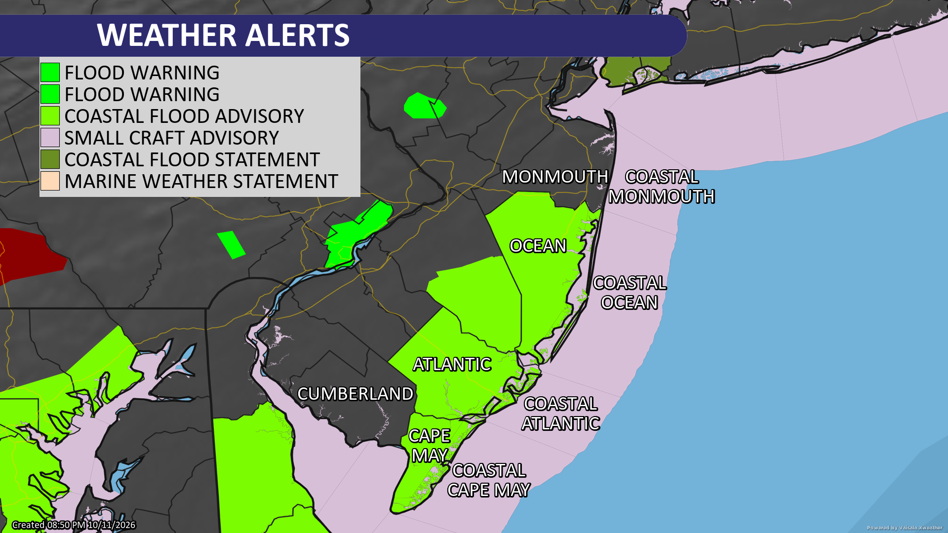 Local NOAA weather alerts