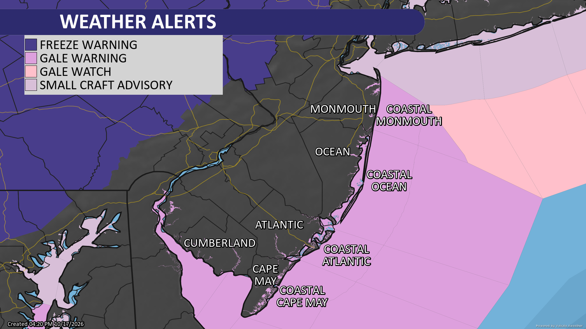 Local NOAA weather alerts