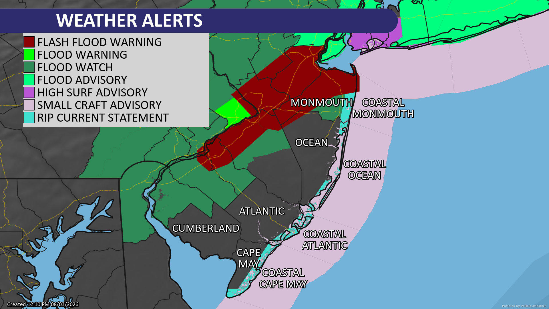 Local NOAA weather alerts