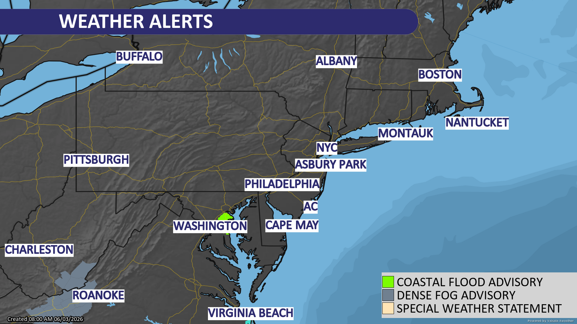 Regional NOAA weather alerts