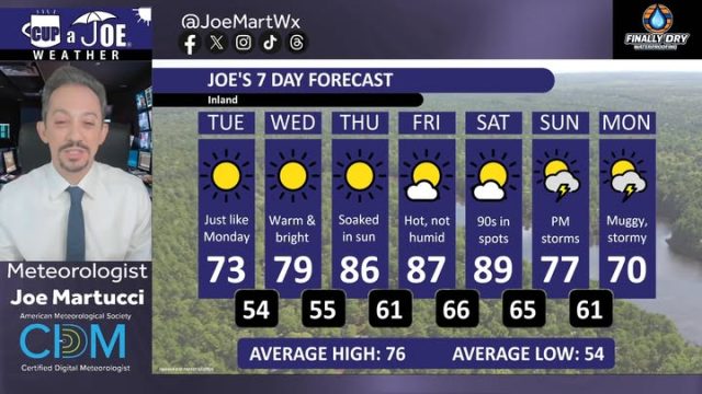 😎TUESDAY'S FORECAST | Comfortable today, late week heat on the way! 

 Tired of water in your basement or crawlspace? Trust Finally Dry Waterproofing family-owned company to fix it right. We install permanent drainage solutions guaranteed for 2 ownerships with no limit! Get your FREE inspection at finallydrywaterproofing.net .