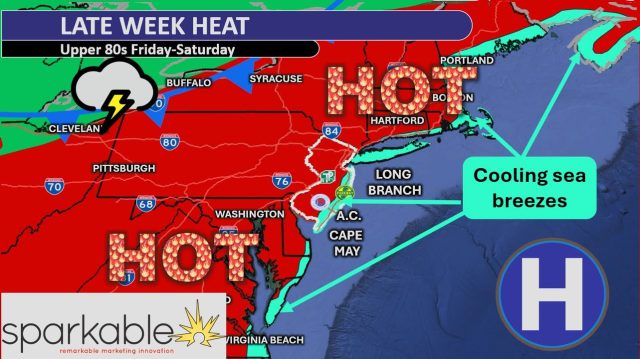 🌡️LATE WEEK HEAT | Bermuda high pressure will set up for a 2 day sizzler Friday and Saturday. Luckily, the beaches will be *the* place to beat the heat! I spy highs 75-80F with lots of sunshine. That'll make up for that horrible MDW weather *big* time. 

Sparkable is your full-service marketing department for your brand. From SEO to social media to website development, we deliver innovative strategies to elevate your digital presence. Let Sparkable ignite your brand’s potential. sparkable.com